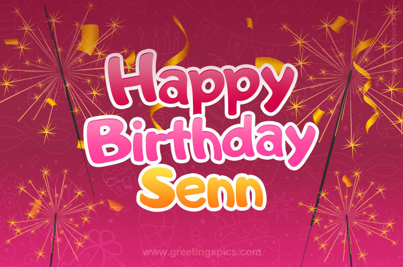 Happy Birthday Senn Image with sparklers