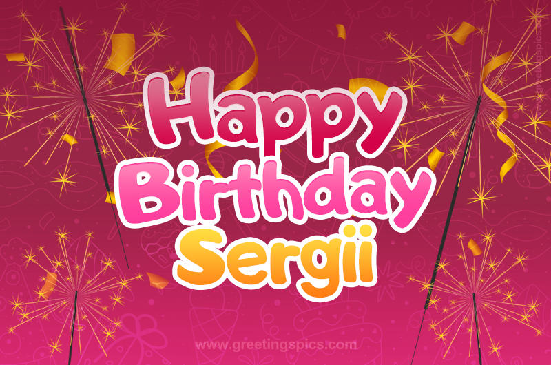 Happy Birthday Sergii Image with sparklers