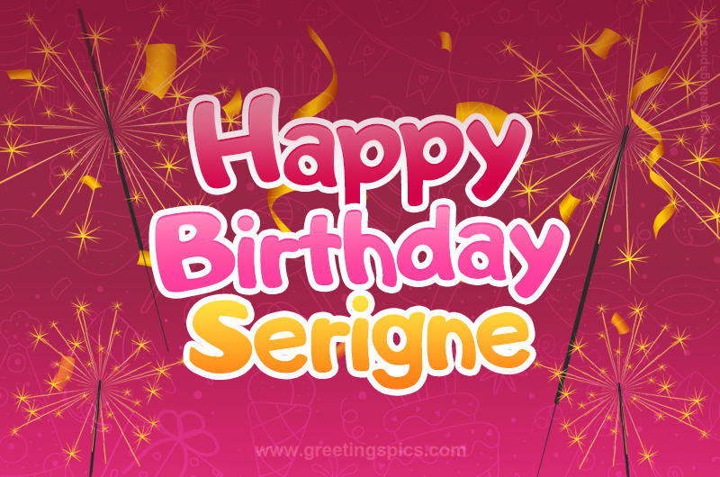 Happy Birthday Serigne Image with sparklers