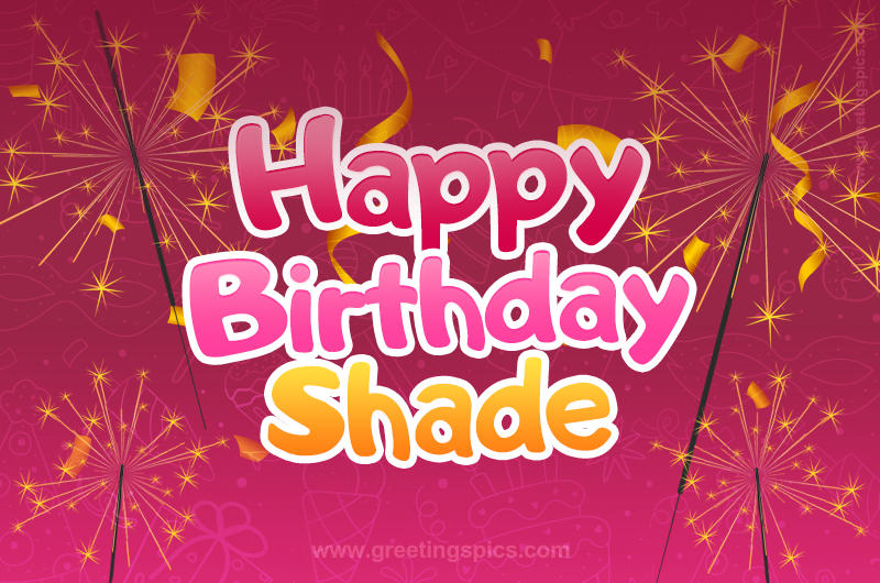 Happy Birthday Shade Image with sparklers