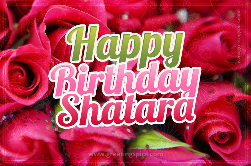 Happy Birthday Shatara beautiful Image with red roses