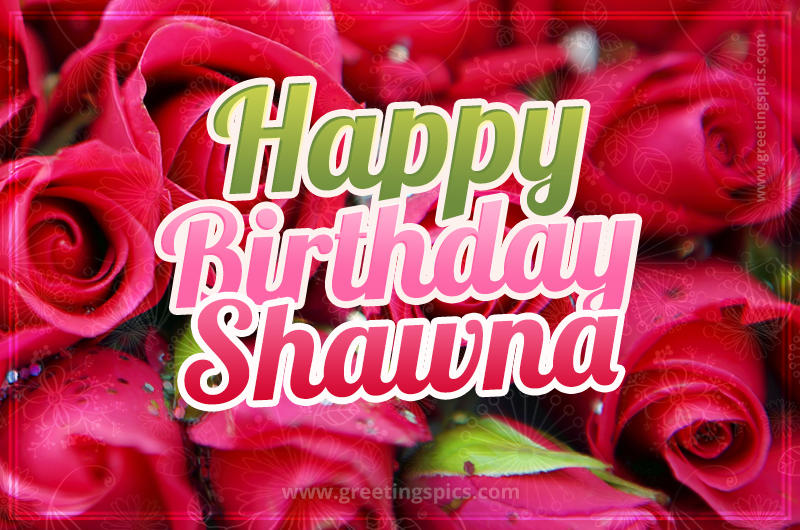 Happy Birthday Shawna beautiful Image with red roses