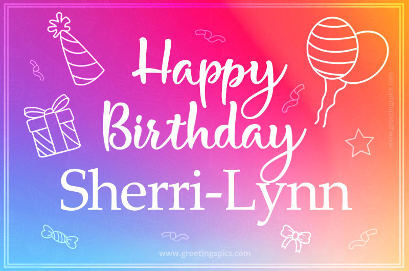 Colorful Happy Birthday Card For Sherri-Lynn