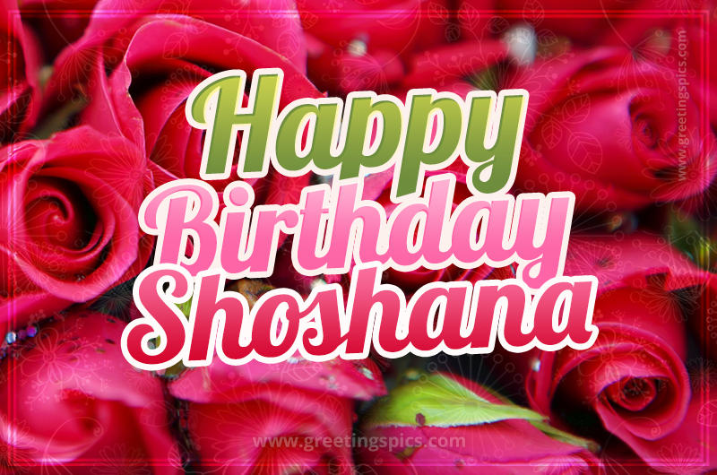 Happy Birthday Shoshana beautiful Image with red roses