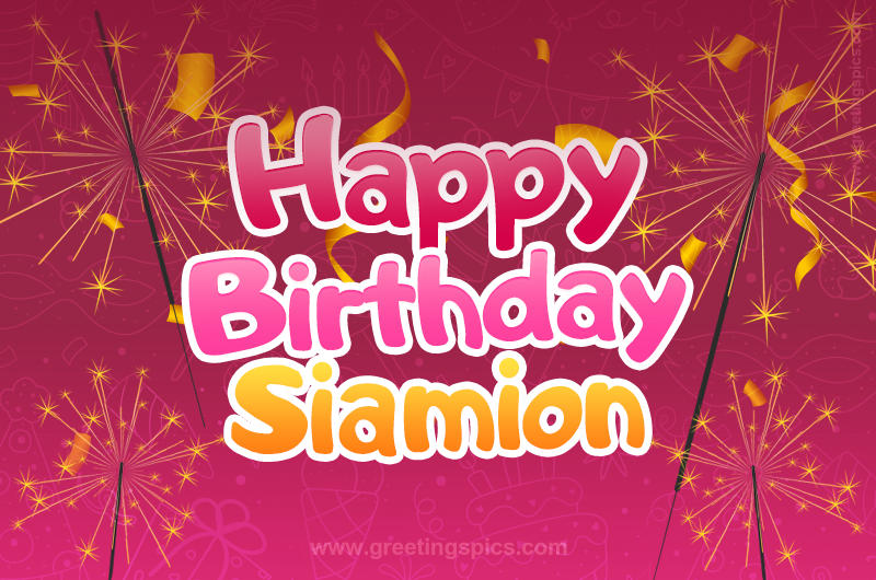 Happy Birthday Siamion Image with sparklers