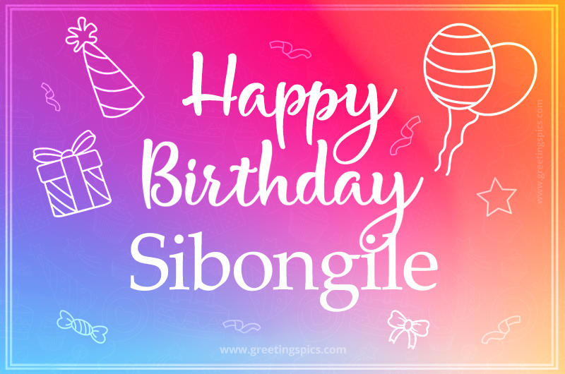 Colorful Happy Birthday Card For Sibongile