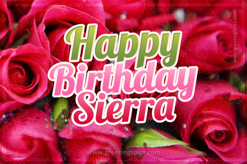 Happy Birthday Sierra beautiful Image with red roses