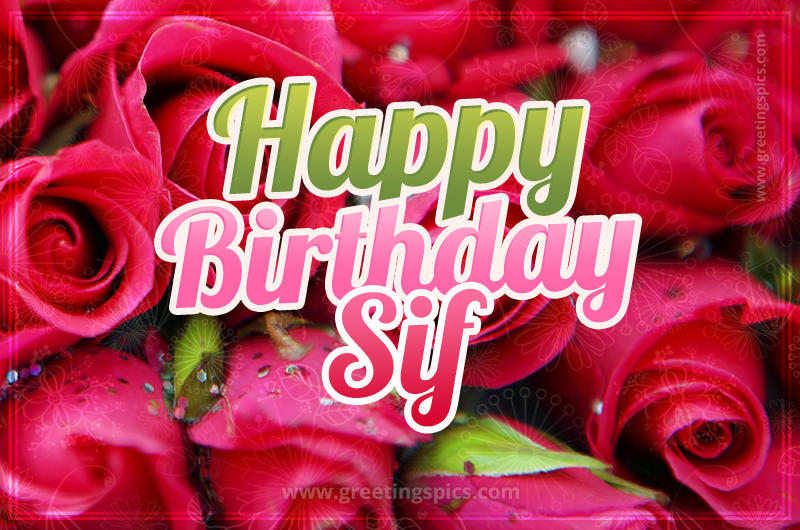 Happy Birthday Sif beautiful Image with red roses