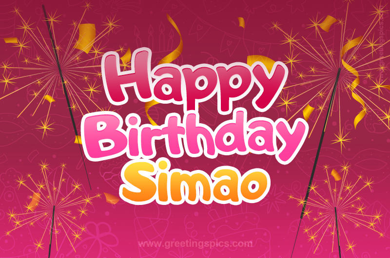 Happy Birthday Simao Image with sparklers