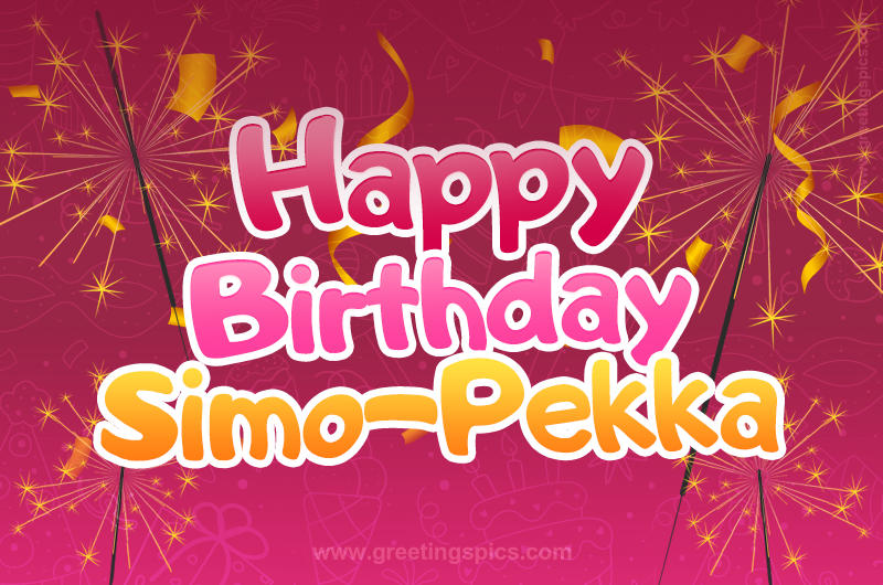 Happy Birthday Simo-Pekka Image with sparklers