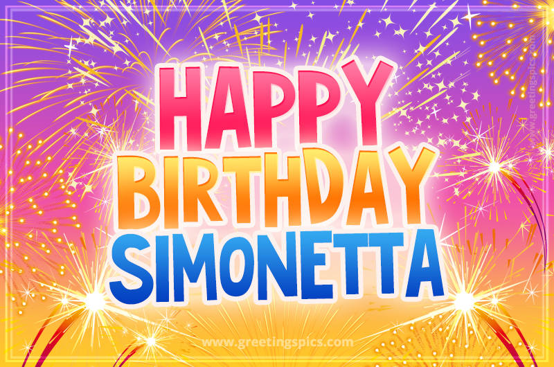 Happy Birthday Simonetta Picture with fireworks