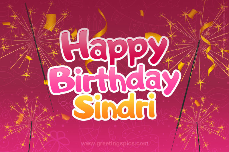 Happy Birthday Sindri Image with sparklers