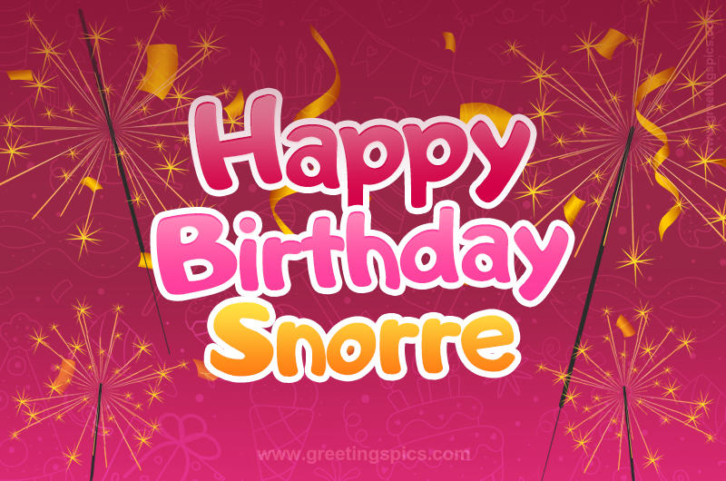 Happy Birthday Snorre Image with sparklers