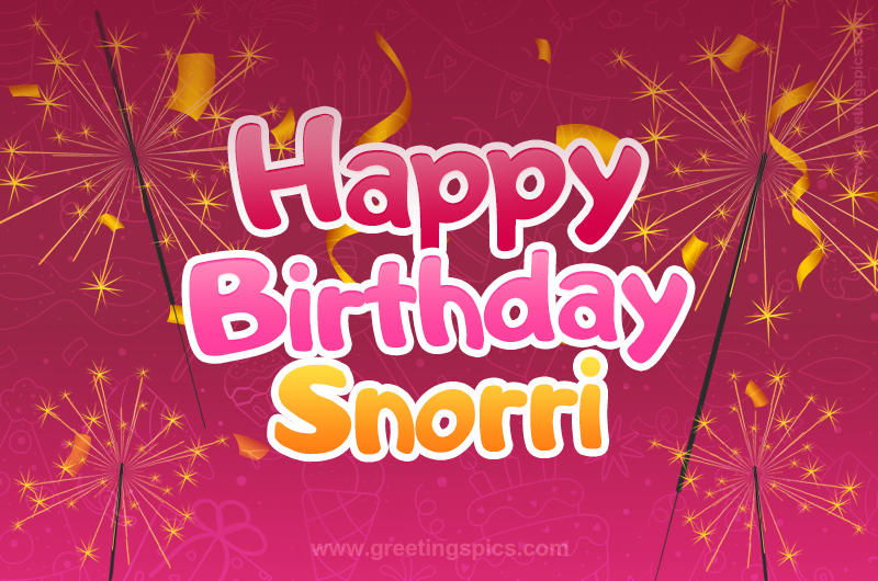 Happy Birthday Snorri Image with sparklers