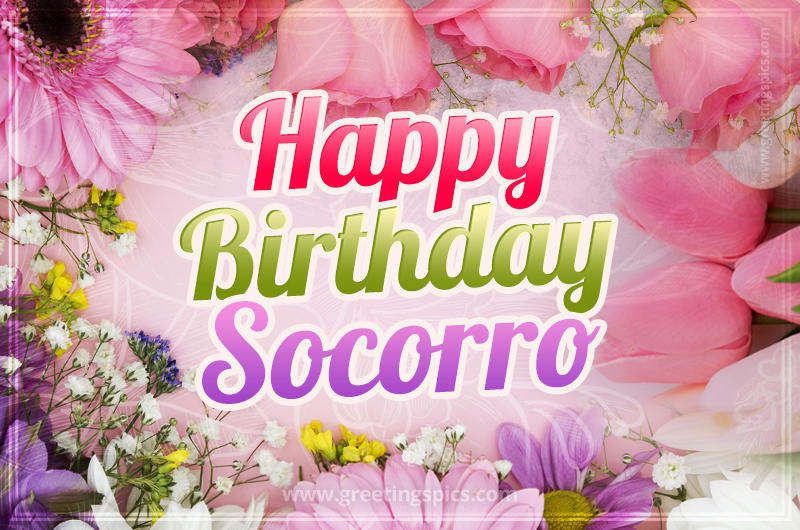 Happy Birthday Socorro Picture with beautiful flowers