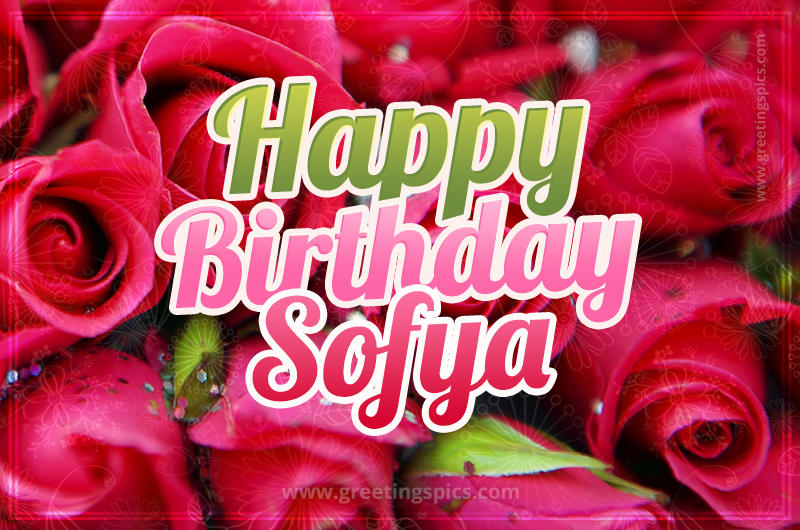 Happy Birthday Sofya beautiful Image with red roses