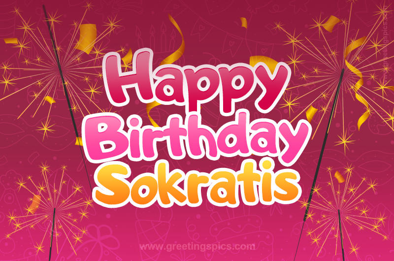 Happy Birthday Sokratis Image with sparklers