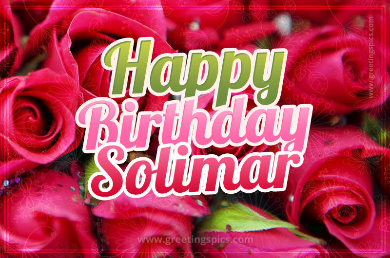 Happy Birthday Solimar beautiful Image with red roses