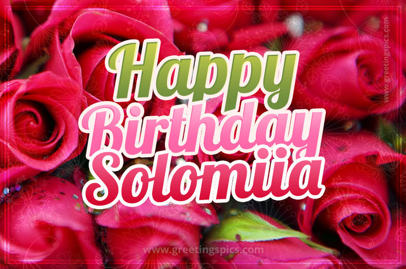 Happy Birthday Solomiia beautiful Image with red roses