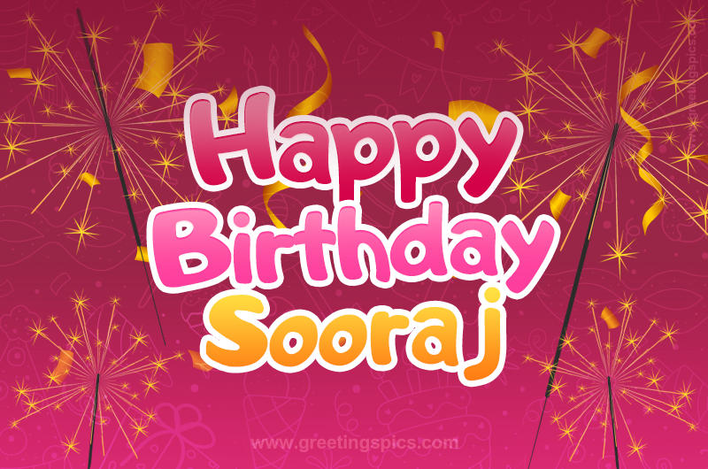 Happy Birthday Sooraj Image with sparklers