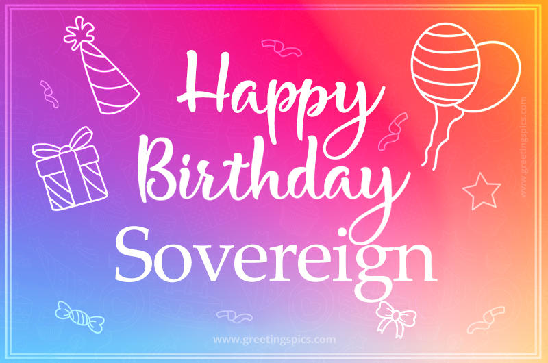 Colorful Happy Birthday Card For Sovereign