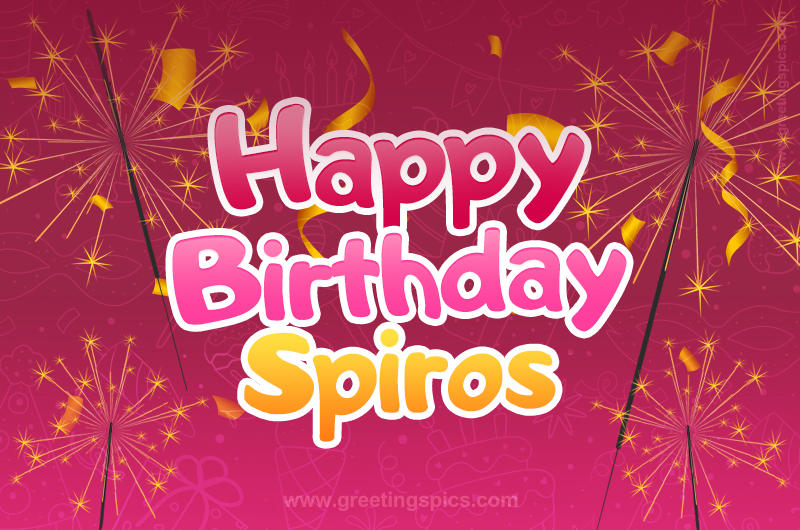 Happy Birthday Spiros Image with sparklers