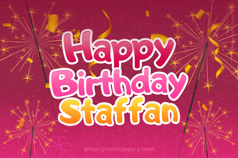 Happy Birthday Staffan Image with sparklers