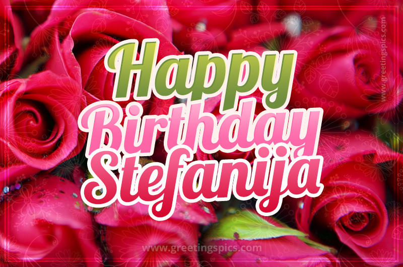 Happy Birthday Stefanija beautiful Image with red roses