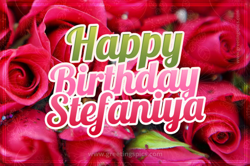 Happy Birthday Stefaniya beautiful Image with red roses