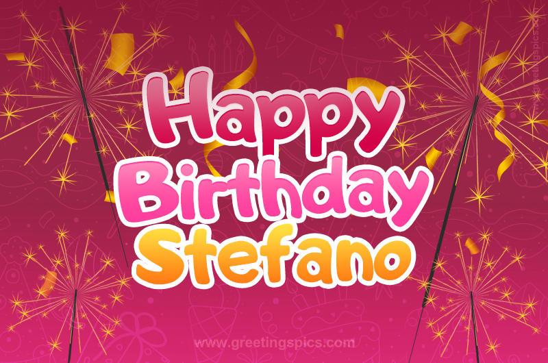 Happy Birthday Stefano Image with sparklers