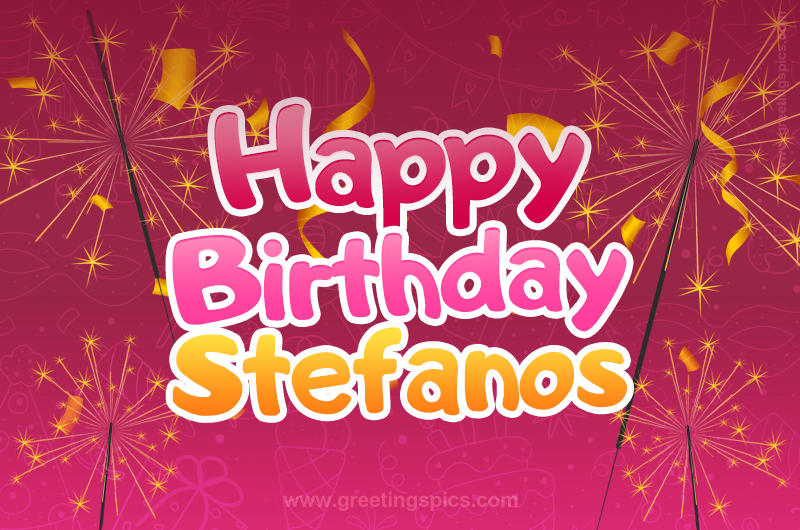 Happy Birthday Stefanos Image with sparklers