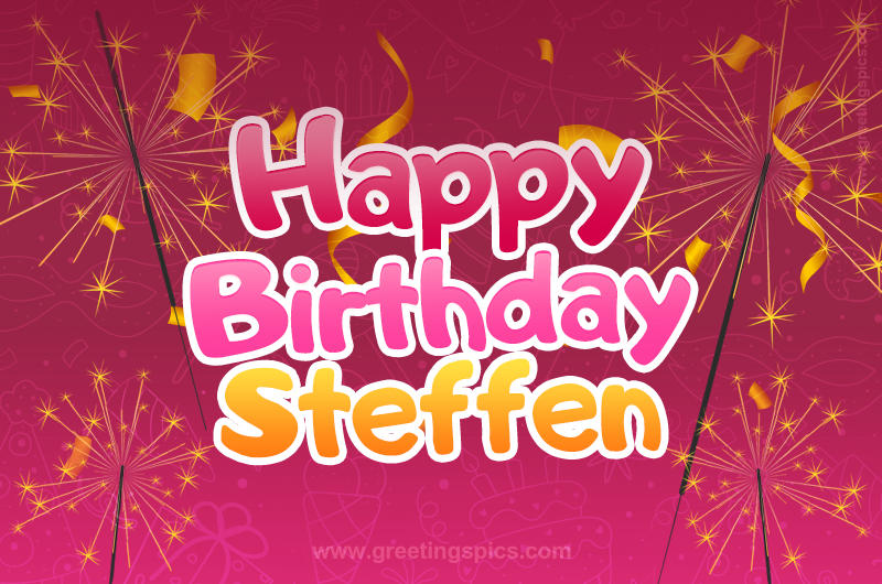 Happy Birthday Steffen Image with sparklers