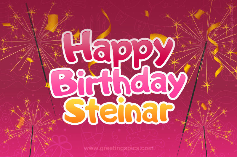 Happy Birthday Steinar Image with sparklers