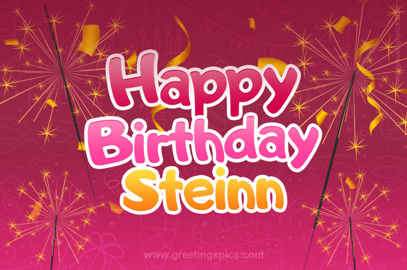 Happy Birthday Steinn Image with sparklers