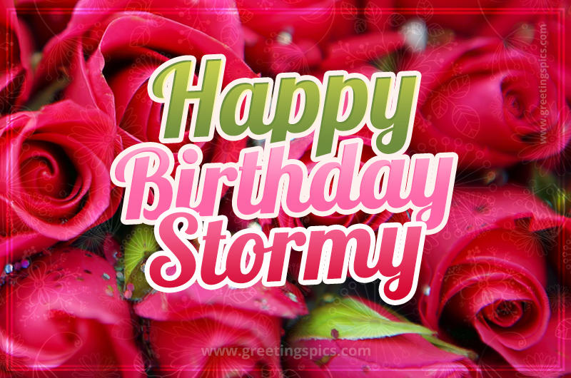 Happy Birthday Stormy beautiful Image with red roses