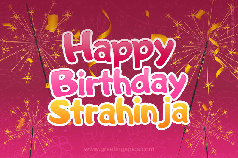 Happy Birthday Strahinja Image with sparklers