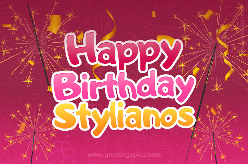 Happy Birthday Stylianos Image with sparklers