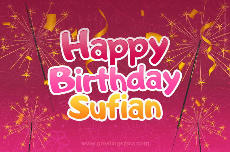 Happy Birthday Sufian Image with sparklers