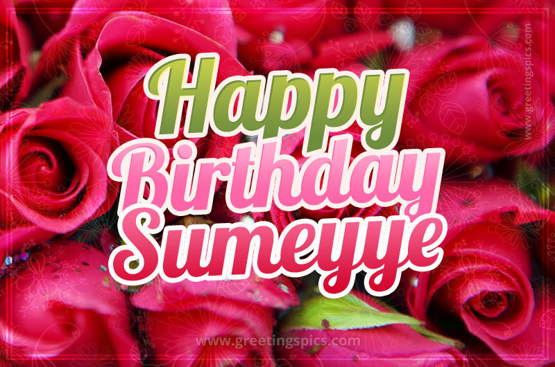 Happy Birthday Sumeyye beautiful Image with red roses