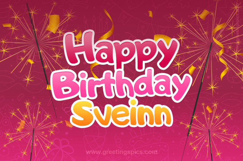 Happy Birthday Sveinn Image with sparklers