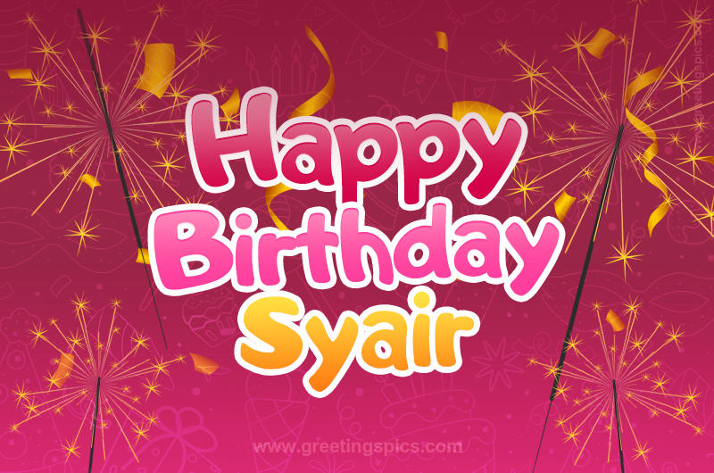 Happy Birthday Syair Image with sparklers