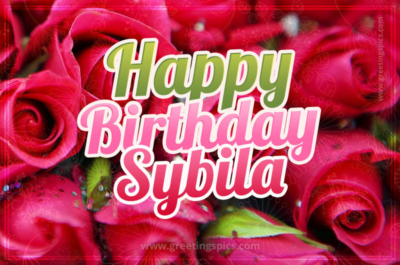 Happy Birthday Sybila beautiful Image with red roses