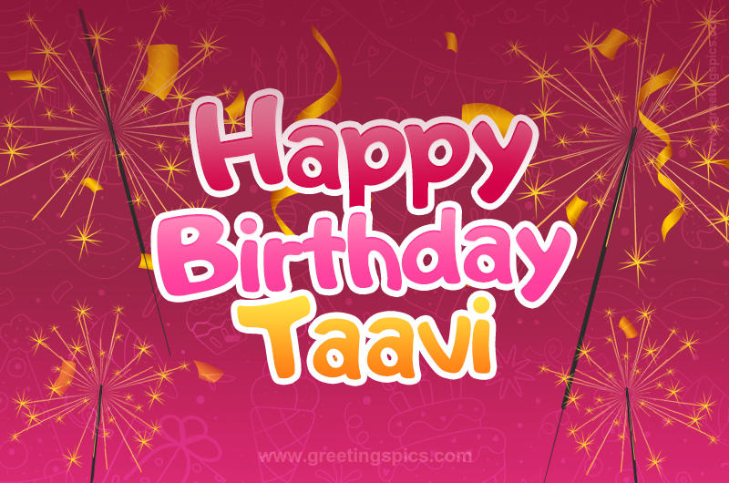 Happy Birthday Taavi Image with sparklers