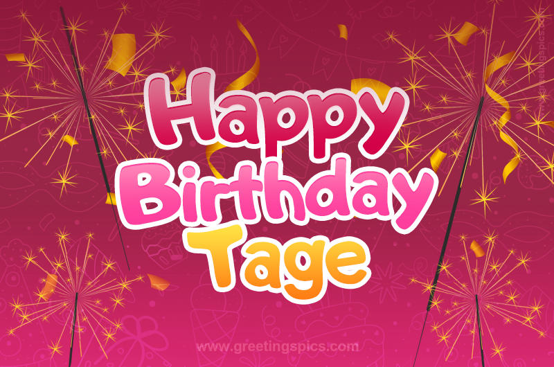 Happy Birthday Tage Image with sparklers