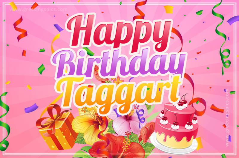 Beautiful Birthday Card for Taggart with pink background