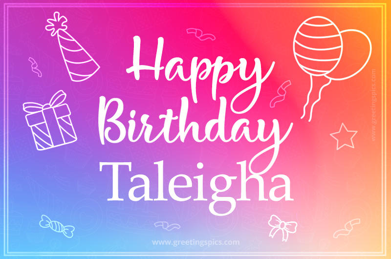 Colorful Happy Birthday Card For Taleigha