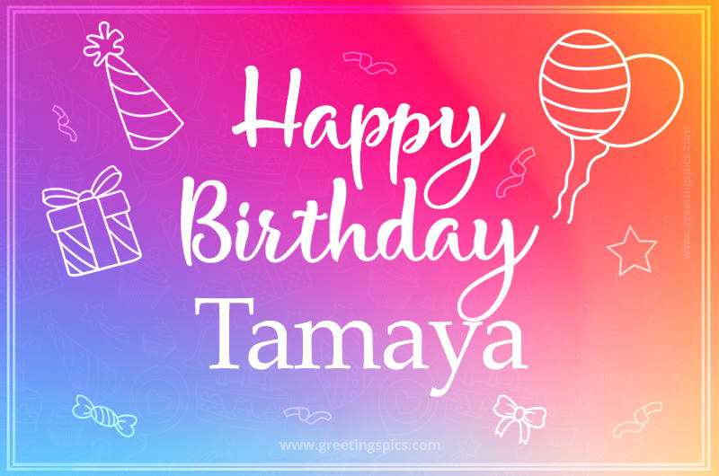 Colorful Happy Birthday Card For Tamaya