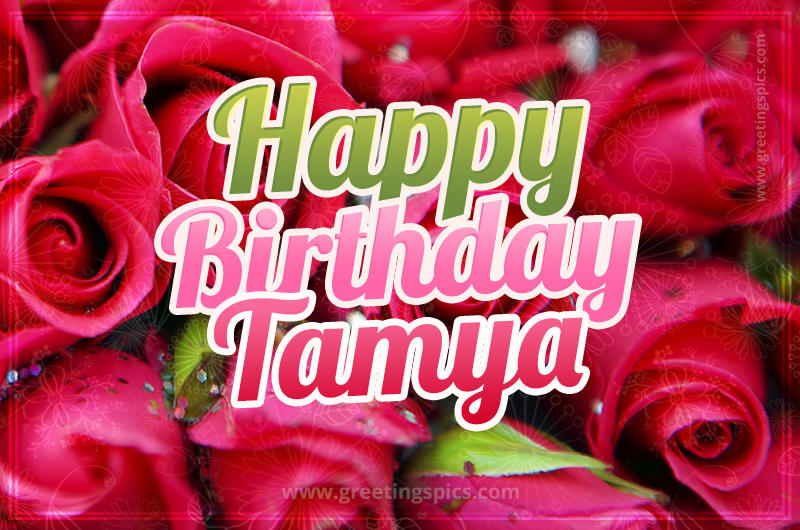 Happy Birthday Tamya beautiful Image with red roses