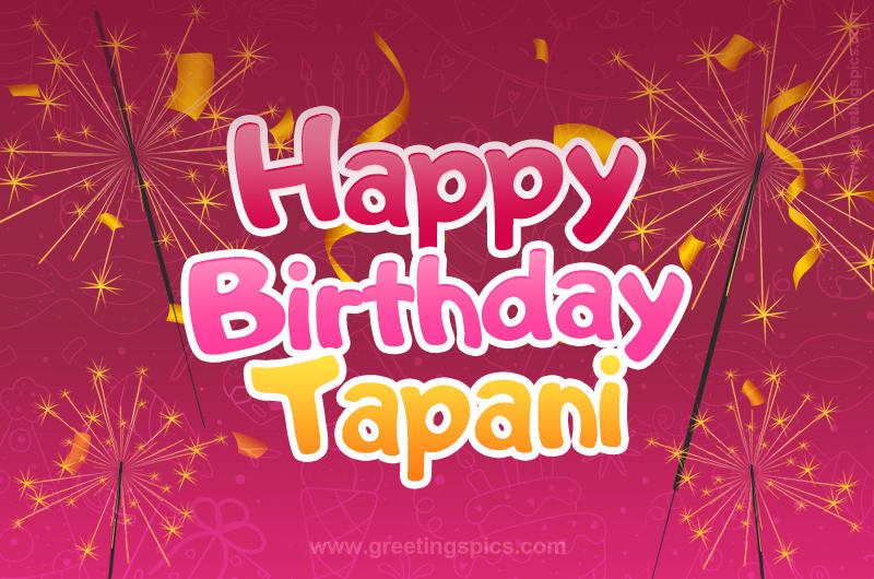 Happy Birthday Tapani Image with sparklers