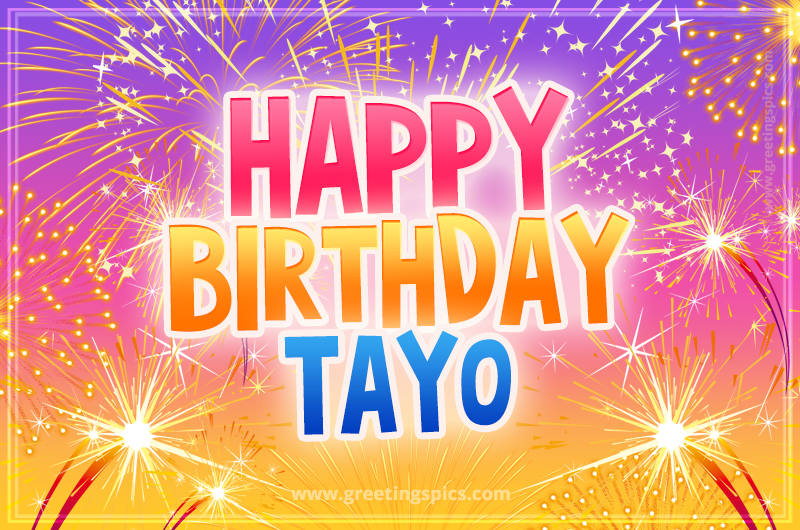 Happy Birthday Tayo Picture with fireworks